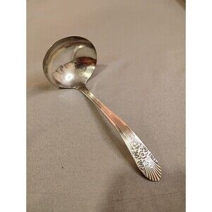 Vintage WM Rogers Mfg. Co. Original Rogers Silver Mist Marigold Soup Gravy Ladle